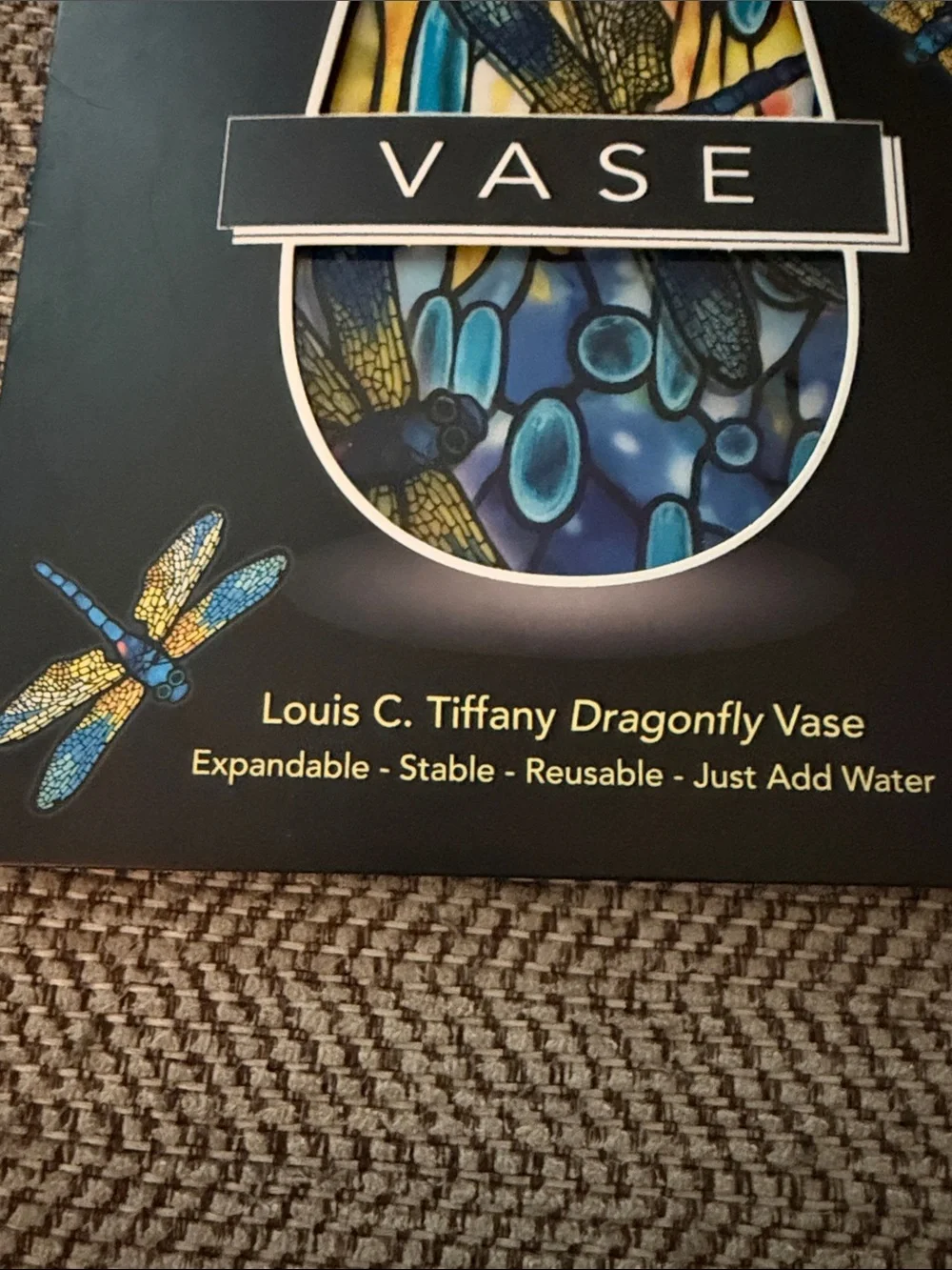 NEW Modgy Louis C. Tiffany Dragonfly Expandable Reusable Vase